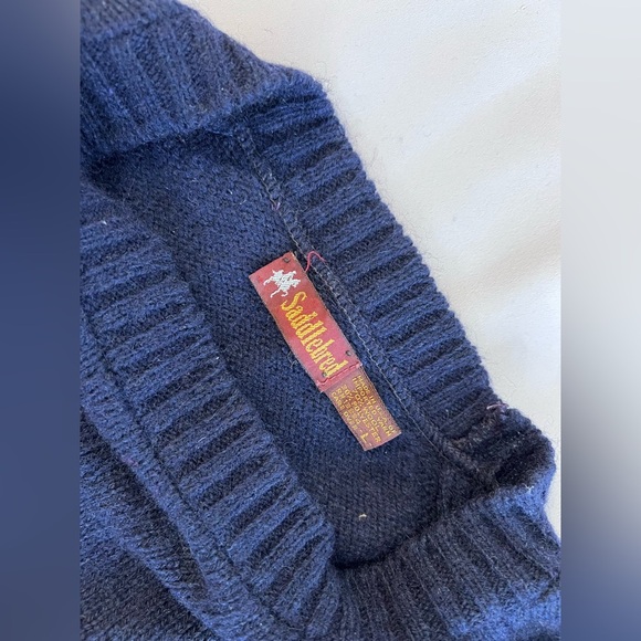 Saddlebread Vintage Sweater Mens Sz Large ‎ Wool Outdoor Blue / Navy - Picture 8 of 8